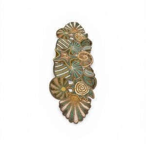 Pier 1 Teal and Gold Coastal Beaded Table Runner